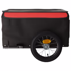 vidaXL Bike Cargo Trailer Bike Carriage Bicycle Wagon Trailer with Flag Iron - red - Additional view 6