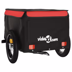 vidaXL Bike Cargo Trailer Bike Carriage Bicycle Wagon Trailer with Flag Iron - red - Additional view 7