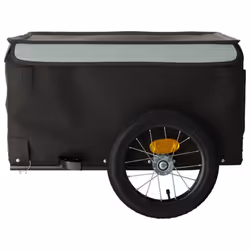 vidaXL Bike Cargo Trailer Bike Carriage Bicycle Wagon Trailer with Flag Iron - grey, 120 x 54 x 44 cm - Additional view 6
