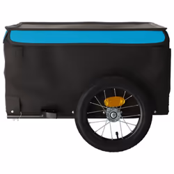 vidaXL Bike Cargo Trailer Bike Carriage Bicycle Wagon Trailer with Flag Iron - blue, 120 x 54 x 44 cm - Additional view 6