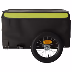 vidaXL Bike Cargo Trailer Bike Carriage Bicycle Wagon Trailer with Flag Iron - green - Additional view 6