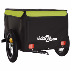vidaXL Bike Cargo Trailer Bike Carriage Bicycle Wagon Trailer with Flag Iron - green - Additional view 7