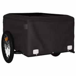 vidaXL Bike Cargo Trailer Bike Carriage Bicycle Wagon Trailer with Flag Iron - red, 124 x 62.5 x 52 cm - Additional view 7