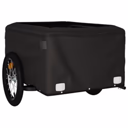 vidaXL Bike Cargo Trailer Bike Carriage Bicycle Wagon Trailer with Flag Iron - blue, 124 x 62.5 x 52 cm - Additional view 7