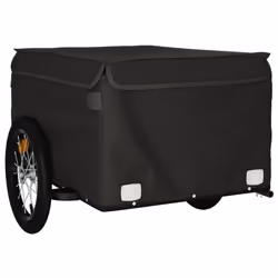 vidaXL Bike Cargo Trailer Bike Carriage Bicycle Wagon Trailer with Flag Iron - black
