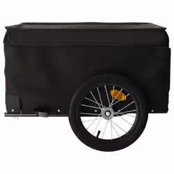 vidaXL Bike Cargo Trailer Bike Carriage Bicycle Wagon Trailer with Flag Iron - black - Additional view 5