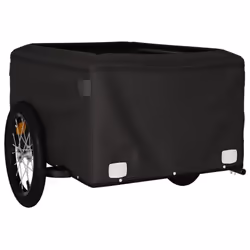vidaXL Bike Cargo Trailer Bike Carriage Bicycle Wagon Trailer with Flag Iron - green, 124 x 62.5 x 52 cm - Additional view 7