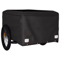 vidaXL Bike Cargo Trailer Bike Carriage Bicycle Wagon Trailer with Flag Iron - orange, 130 x 69 x 59 cm - Additional view 7