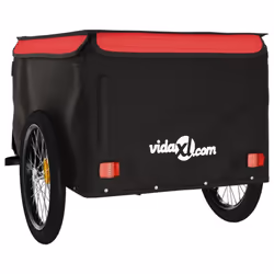 vidaXL Bike Cargo Trailer Bike Carriage Bicycle Wagon Trailer with Flag Iron - red, 134 x 69 x 59 cm - Additional view 6