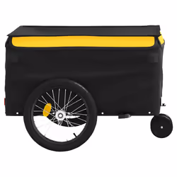 vidaXL Bike Cargo Trailer Bike Carriage Bicycle Wagon Trailer with Flag Iron - yellow, 124 x 53 x 45 cm - Additional view 5