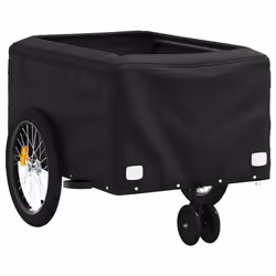vidaXL Bike Cargo Trailer Bike Carriage Bicycle Wagon Trailer with Flag Iron - blue, 124 x 53 x 45 cm - Additional view 4