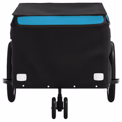 vidaXL Bike Cargo Trailer Bike Carriage Bicycle Wagon Trailer with Flag Iron - blue, 124 x 53 x 45 cm - Additional view 5