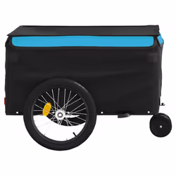 vidaXL Bike Cargo Trailer Bike Carriage Bicycle Wagon Trailer with Flag Iron - blue, 124 x 53 x 45 cm - Additional view 6