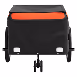 vidaXL Bike Cargo Trailer Bike Carriage Bicycle Wagon Trailer with Flag Iron - orange, 62.5 x 124 x 52 cm - Additional view 5
