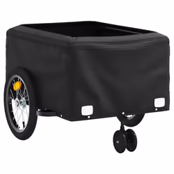 vidaXL Bike Trailer Bicycle Cargo Trailer Bike Cart Black and Red 45 kg Iron - Additional view 3