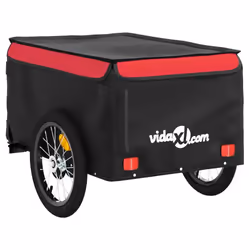 vidaXL Bike Trailer Bicycle Cargo Trailer Bike Cart Black and Red 45 kg Iron - Additional view 4