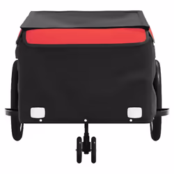 vidaXL Bike Trailer Bicycle Cargo Trailer Bike Cart Black and Red 45 kg Iron - Additional view 6