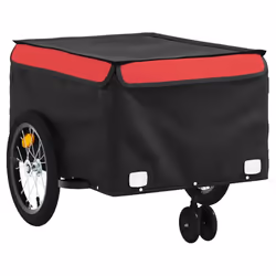 vidaXL Bike Trailer Bicycle Cargo Trailer Bike Cart Black and Red 45 kg Iron - Additional view 7
