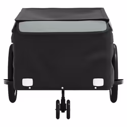 vidaXL Bike Cargo Trailer Bike Carriage Bicycle Wagon Trailer with Flag Iron - grey, 62.5 x 124 x 52 cm - Additional view 5