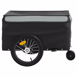 vidaXL Bike Cargo Trailer Bike Carriage Bicycle Wagon Trailer with Flag Iron - grey, 62.5 x 124 x 52 cm - Additional view 6
