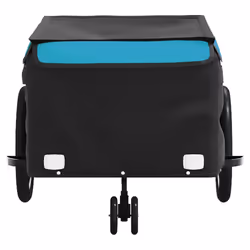 vidaXL Bike Cargo Trailer Bike Carriage Bicycle Wagon Trailer with Flag Iron - blue, 62.5 x 124 x 52 cm - Additional view 4