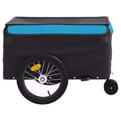 vidaXL Bike Cargo Trailer Bike Carriage Bicycle Wagon Trailer with Flag Iron - blue, 62.5 x 124 x 52 cm - Additional view 5
