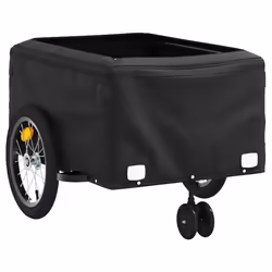 vidaXL Bike Cargo Trailer Bike Carriage Bicycle Wagon Trailer with Flag Iron - blue, 62.5 x 124 x 52 cm - Additional view 7