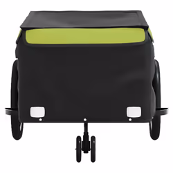 vidaXL Bike Cargo Trailer Bike Carriage Bicycle Wagon Trailer with Flag Iron - green, 62.5 x 124 x 52 cm - Additional view 5