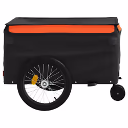 vidaXL Bike Cargo Trailer Bike Carriage Bicycle Wagon Trailer with Flag Iron - orange, 137 x 68 x 59 cm - Additional view 6