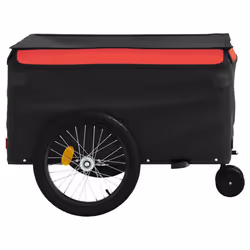 vidaXL Bike Cargo Trailer Bike Carriage Bicycle Wagon Trailer with Flag Iron - red, 137 x 68 x 59 cm - Additional view 6