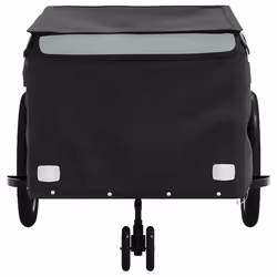 vidaXL Bike Cargo Trailer Bike Carriage Bicycle Wagon Trailer with Flag Iron - grey, 137 x 68 x 59 cm - Additional view 5
