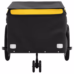vidaXL Bike Cargo Trailer Bike Carriage Bicycle Wagon Trailer with Flag Iron - yellow, 137 x 68 x 59 cm - Additional view 5