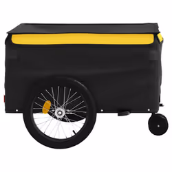 vidaXL Bike Cargo Trailer Bike Carriage Bicycle Wagon Trailer with Flag Iron - yellow, 137 x 68 x 59 cm - Additional view 6