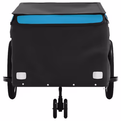 vidaXL Bike Cargo Trailer Bike Carriage Bicycle Wagon Trailer with Flag Iron - blue, 137 x 68 x 59 cm - Additional view 5