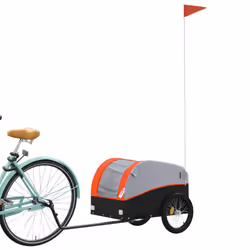 vidaXL Bike Cargo Trailer Bike Cart Bicycle Cargo Trailer Bike Wagon Iron - orange, 123 x 52 x 53 cm - Additional view 2