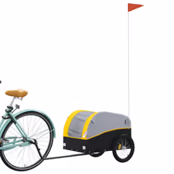 vidaXL Bike Cargo Trailer Bike Cart Bicycle Cargo Trailer Bike Wagon Iron - yellow, 123 x 52 x 53 cm - Additional view 2