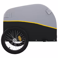 vidaXL Bike Cargo Trailer Bike Cart Bicycle Cargo Trailer Bike Wagon Iron - yellow, 123 x 52 x 53 cm - Additional view 6