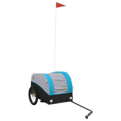 vidaXL Bike Trailer Bicycle Cargo Trailer Bike Cart Black and Red 45 kg Iron - blue, 123 x 52 x 53 cm