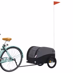 vidaXL Bike Cargo Trailer Bike Cart Bicycle Cargo Trailer Bike Wagon Iron - black, 123 x 52 x 53 cm - Additional view 2