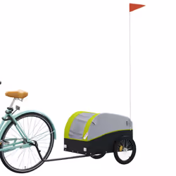 vidaXL Bike Cargo Trailer Bike Cart Bicycle Cargo Trailer Bike Wagon Iron - green, 123 x 52 x 53 cm - Additional view 2