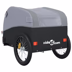 vidaXL Bike Cargo Trailer Bike Cart Bicycle Cargo Trailer Bike Wagon Iron - grey, 126 x 63 x 63 cm - Additional view 7