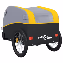 vidaXL Bike Cargo Trailer Bike Cart Bicycle Cargo Trailer Bike Wagon Iron - yellow, 126 x 63 x 63 cm - Additional view 7