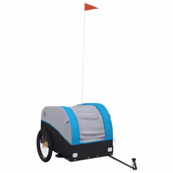 vidaXL Bike Cargo Trailer Bike Cart Bicycle Cargo Trailer Bike Wagon Iron - blue, 126 x 63 x 63 cm