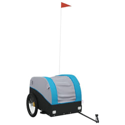 vidaXL Bike Cargo Trailer Bike Cart Bicycle Cargo Trailer Bike Wagon Iron - blue, 126 x 63 x 63 cm