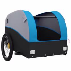 vidaXL Bike Cargo Trailer Bike Cart Bicycle Cargo Trailer Bike Wagon Iron - blue, 126 x 63 x 63 cm - Additional view 4