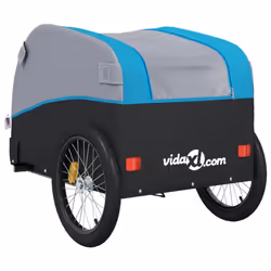 vidaXL Bike Cargo Trailer Bike Cart Bicycle Cargo Trailer Bike Wagon Iron - blue, 126 x 63 x 63 cm - Additional view 7