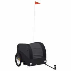 vidaXL Bike Cargo Trailer Bike Cart Bicycle Cargo Trailer Bike Wagon Iron - black, 126 x 63 x 63 cm