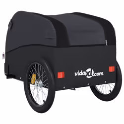 vidaXL Bike Cargo Trailer Bike Cart Bicycle Cargo Trailer Bike Wagon Iron - black, 126 x 63 x 63 cm - Additional view 7
