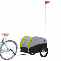 vidaXL Bike Cargo Trailer Bike Cart Bicycle Cargo Trailer Bike Wagon Iron - green, 126 x 63 x 63 cm