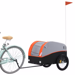 vidaXL Bike Cargo Trailer Bike Cart Bicycle Cargo Trailer Bike Wagon Iron - orange, 133 x 68 x 68 cm - Additional view 2